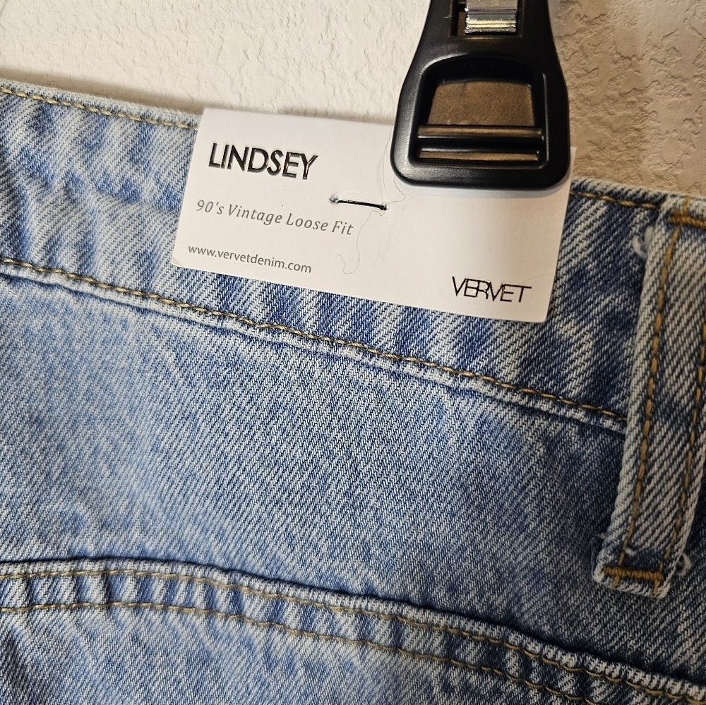 Vervet Lindsey 90's Vintage Loose Fit Blue Denim Jeans Size 32 NWT - Picture 6 of 8